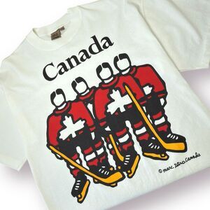 Vintage Marc Tetro Canada Tee Men Size L/XL Hockey Graphic T-Shirt Single Stitch